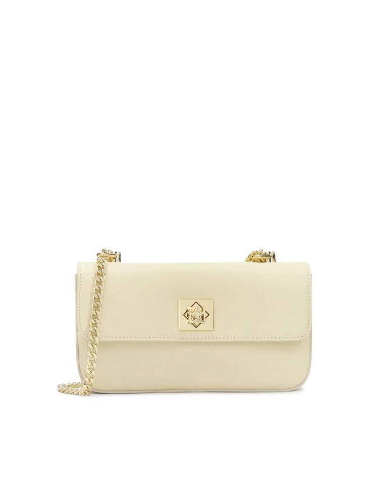 kazar Cream stiff chain handbag