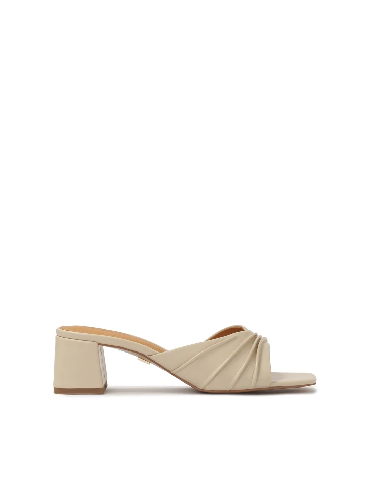 kazar Creased leather heeled mules