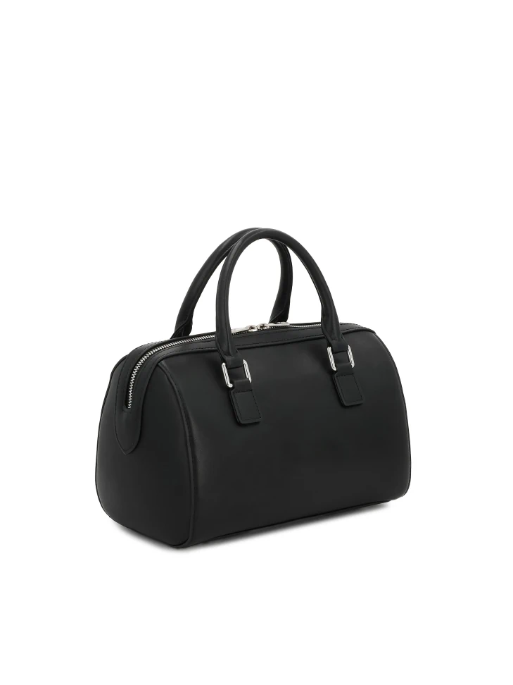 Kazar Cylindrical Black Leather Handbag