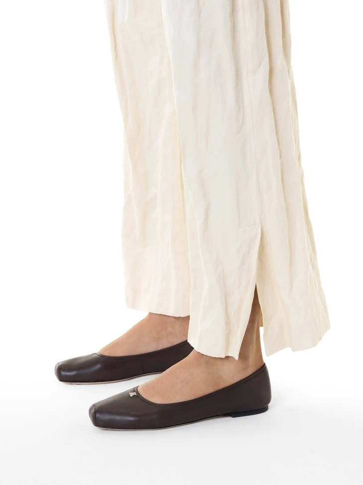 Kazar Dark Brown Ballerinas With Square Nose