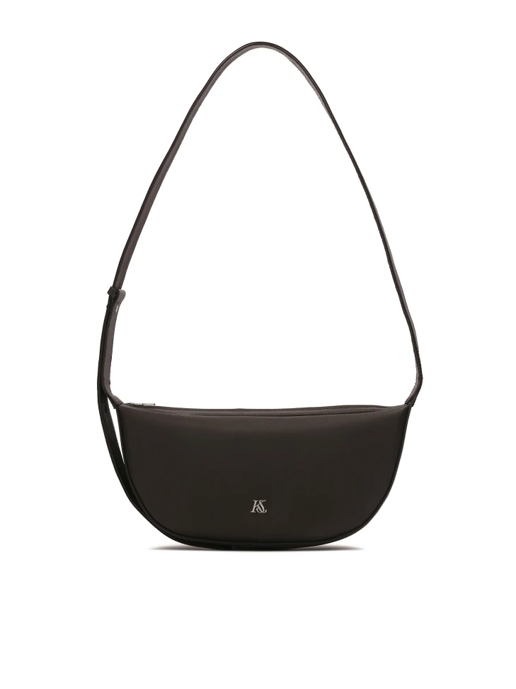 kazar Dark brown handbag with silver hardware