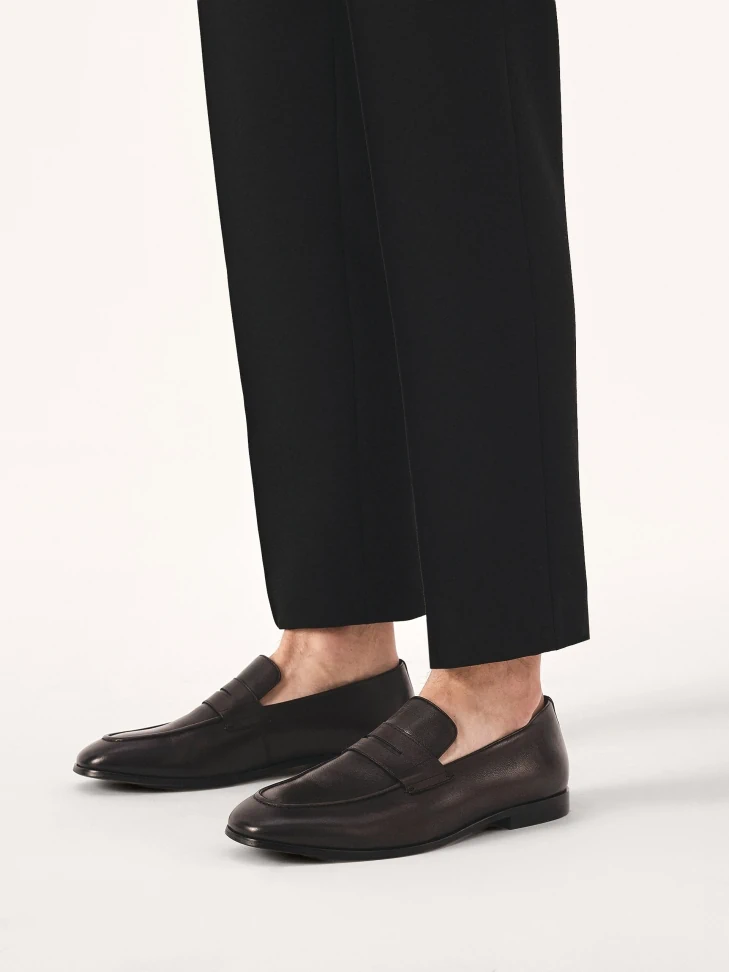Kazar Dark Brown Leather Loafers