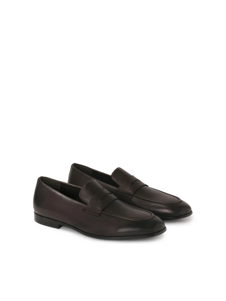 Kazar Dark Brown Leather Loafers