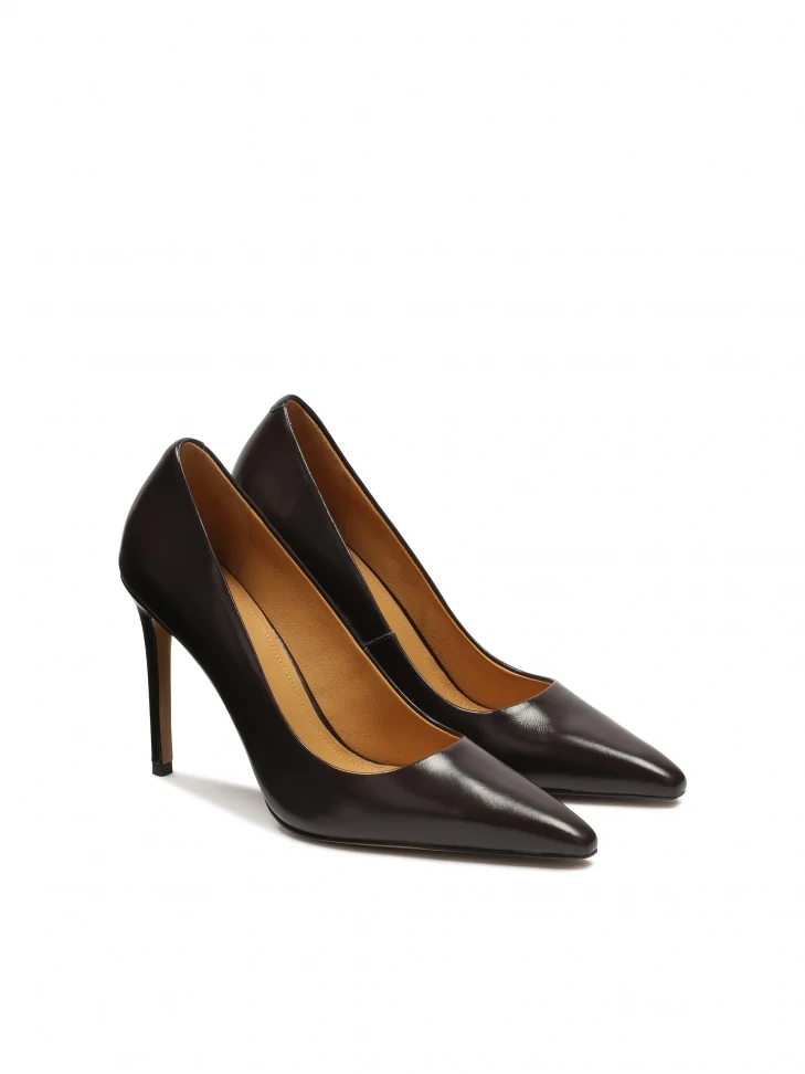 Kazar Dark Brown Pumps With A Slender Heel