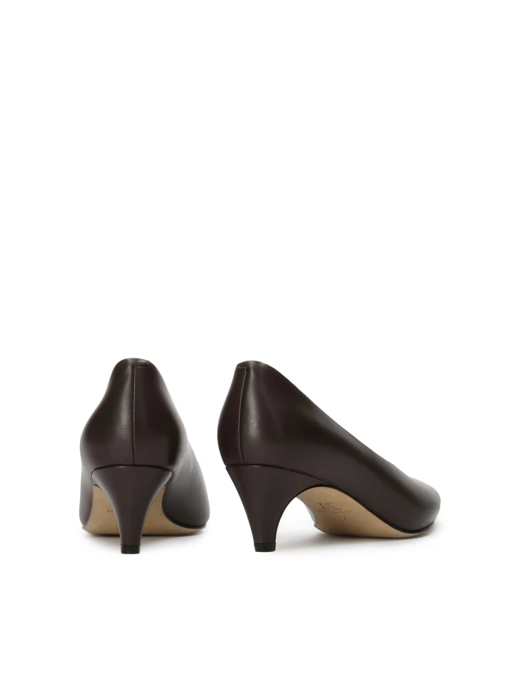 Kazar Dark Brown Pumps With Extended Nose