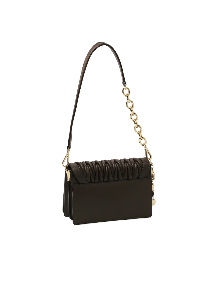 Kazar Dark Brown Quilted Pattern Handbag