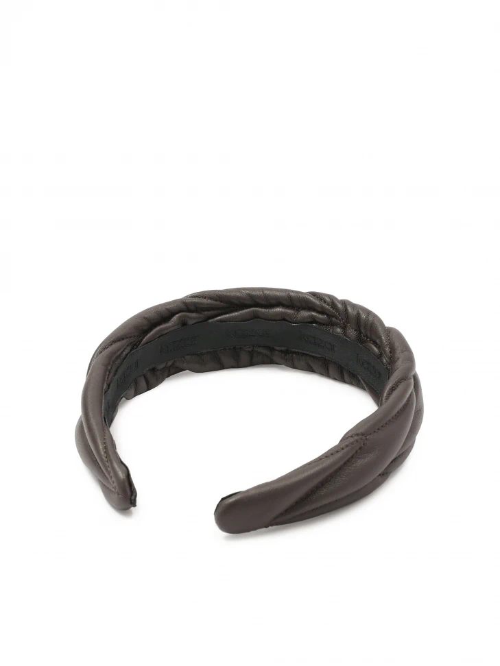 Kazar Dark Brown Quilted Pattern Headband