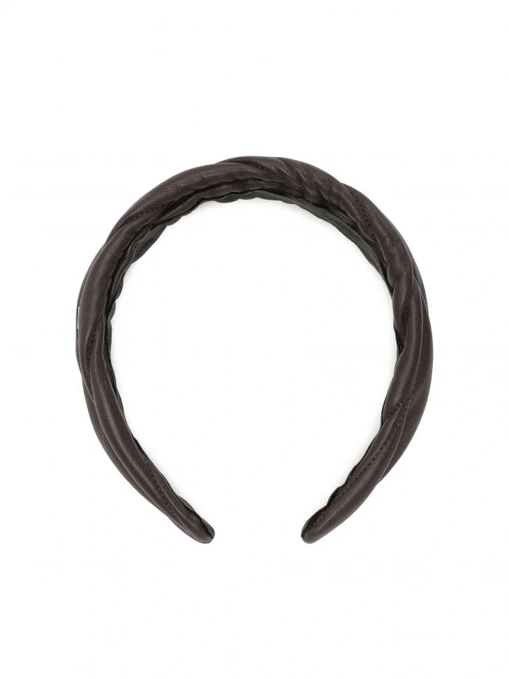 Kazar Dark Brown Quilted Pattern Headband