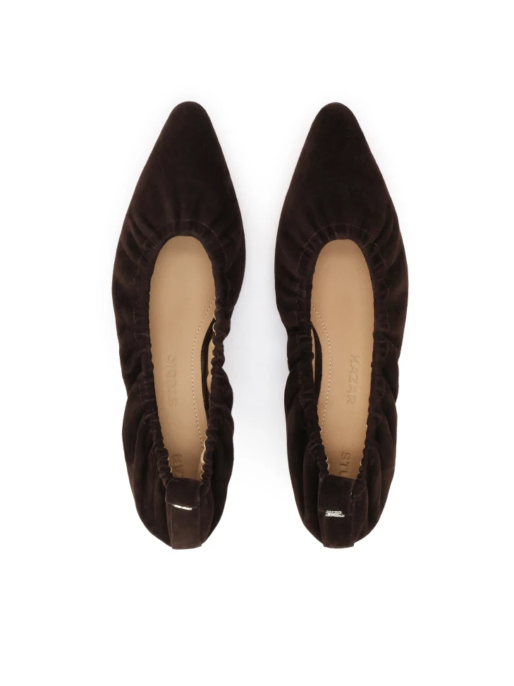 Kazar Dark Brown Rippled Pumps