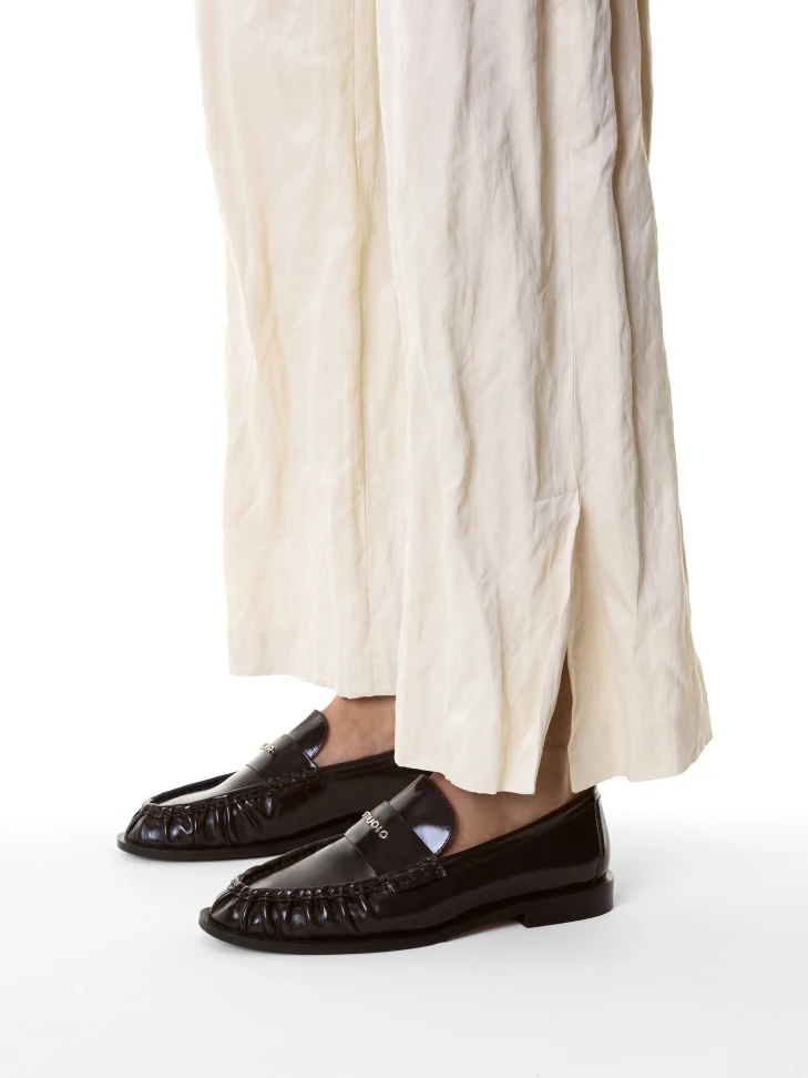 Kazar Dark Brown Shoes With A Transverse Stripe