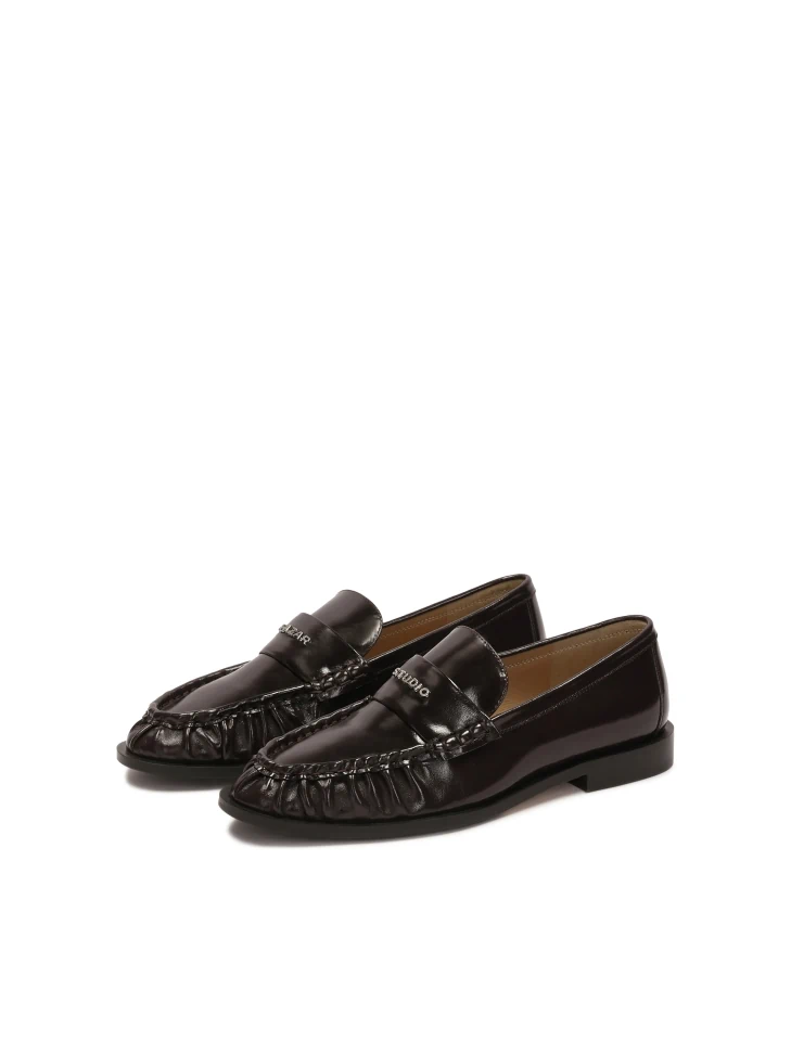 Kazar Dark Brown Shoes With A Transverse Stripe