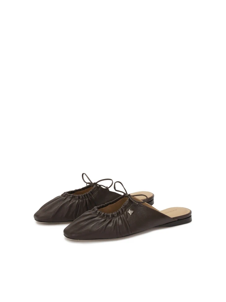 Kazar Dark Brown Slides With Crinkle Upper