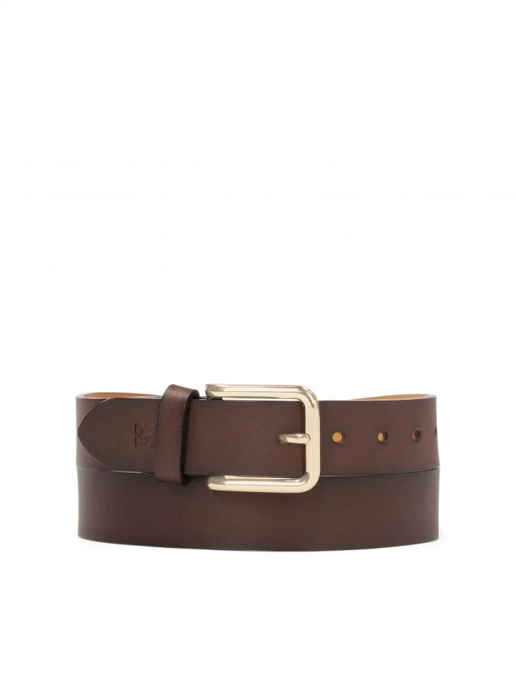 kazar Dark brown smooth leather belt