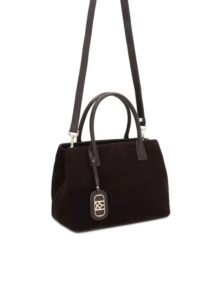 Kazar Dark Brown Suede Handbag