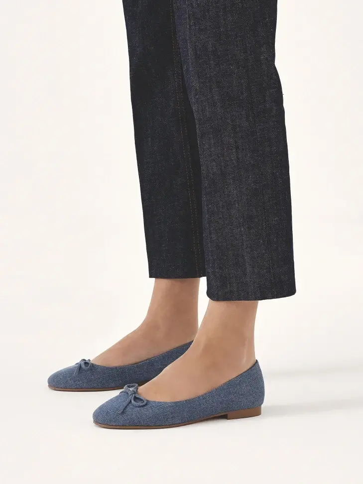 Kazar Denim Ballerinas With A Bow