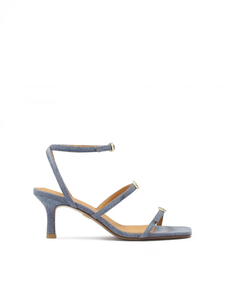 kazar Denim fabric low heel sandals