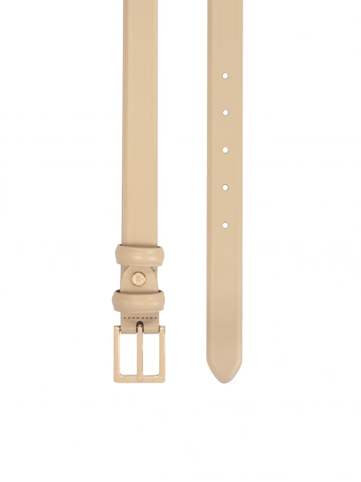 Kazar Elegant Beige Dress Belt With Square Buckle