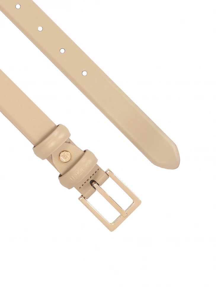 Kazar Elegant Beige Dress Belt With Square Buckle