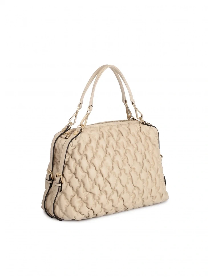 Kazar Elegant Beige Quilted Bag