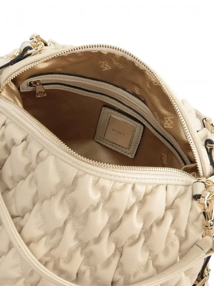 Kazar Elegant Beige Quilted Bag