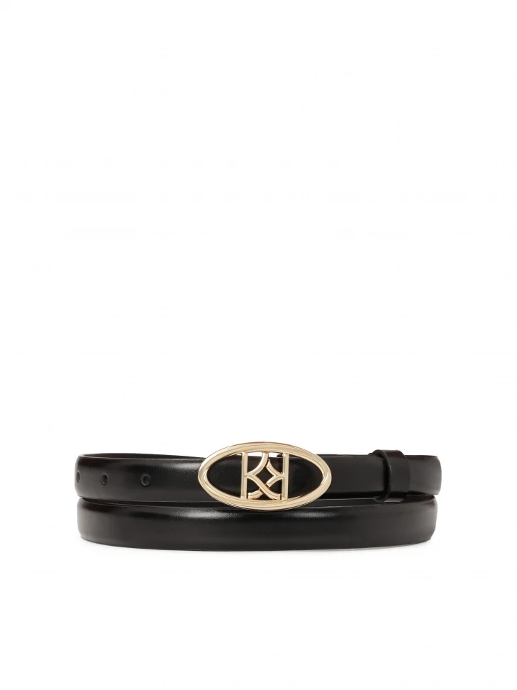 kazar Elegant black belt with oval buckle