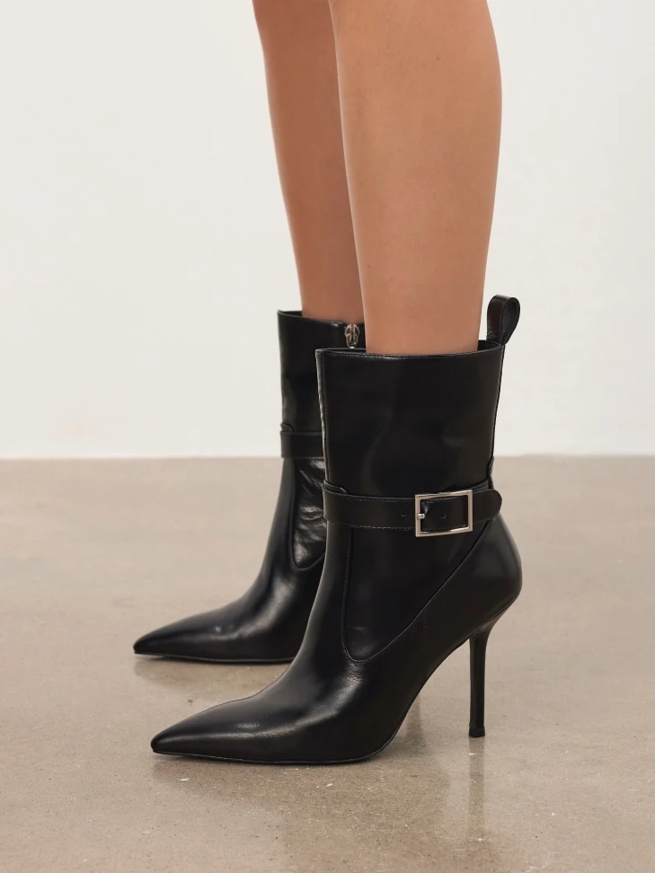 Kazar Elegant Black Boots On A Thin Stiletto Heel