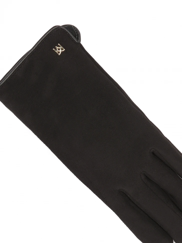 Kazar Elegant Black Fabric Gloves