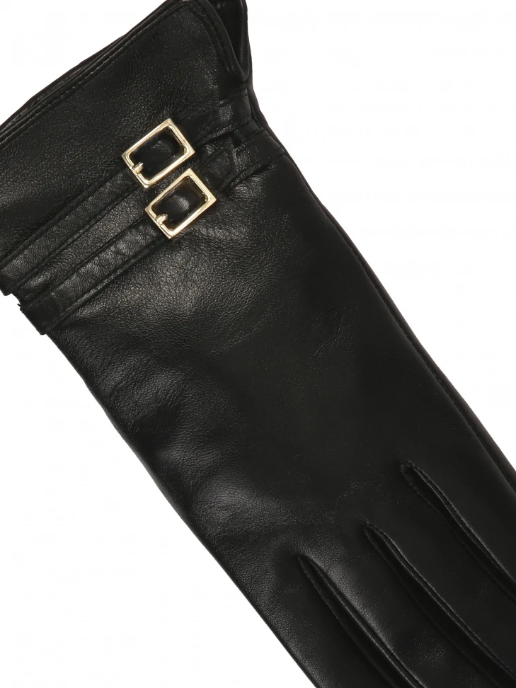 Kazar Elegant Black Gloves With Two Stripes