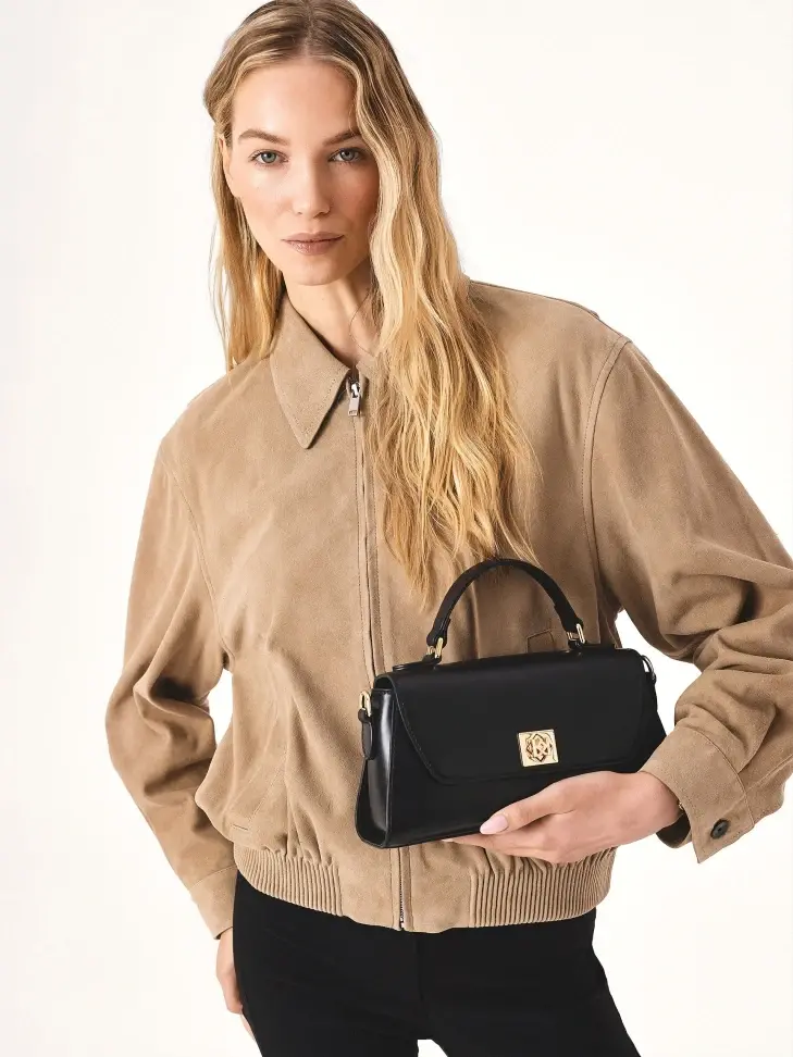 Kazar Elegant Black Handbag With Handle