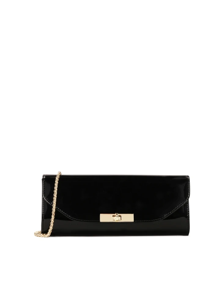 kazar Elegant black patent leather clutch bag