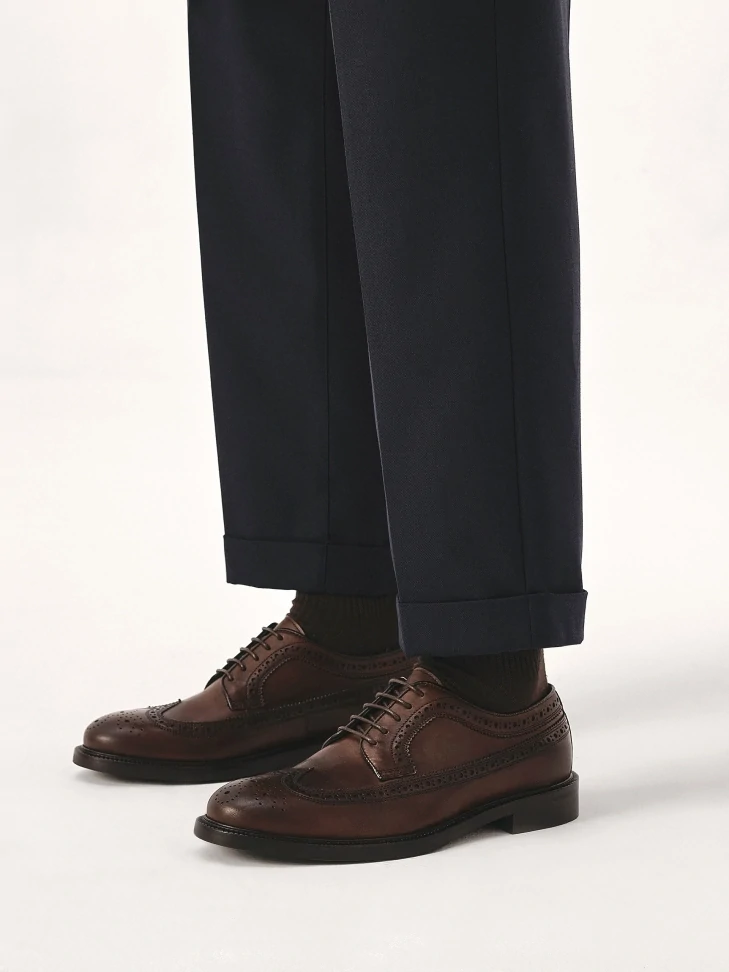 Kazar Elegant Brown Leather Brogue Shoes For Men