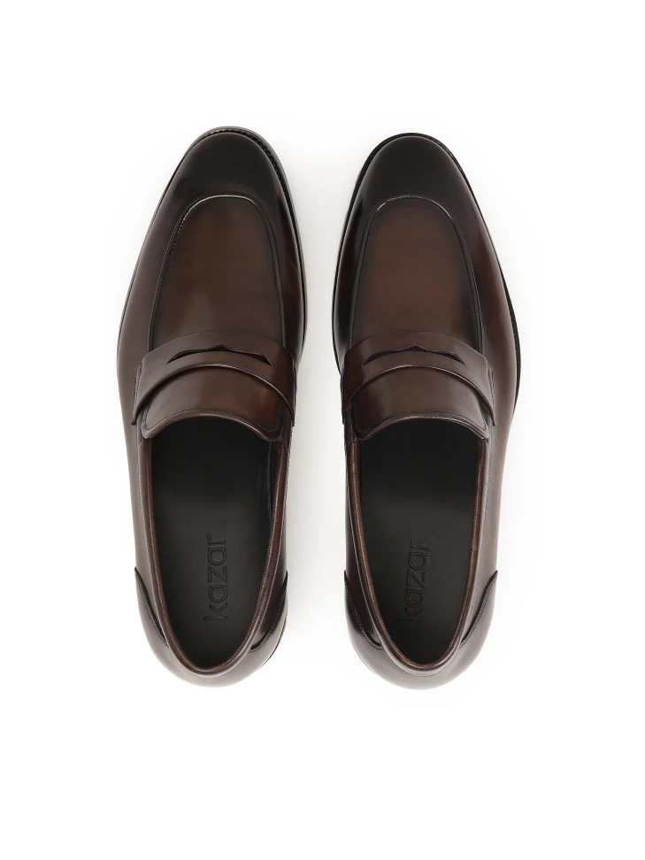 Kazar Elegant Brown Leather Loafers