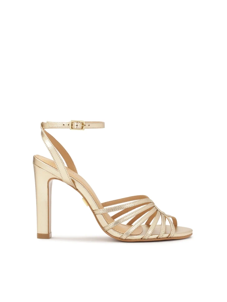 kazar Elegant gold sandals with a comfortable heel
