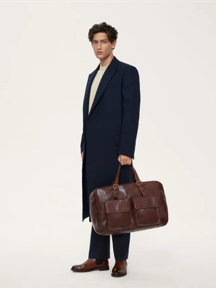 Kazar Elegant Grain Leather Travel Bag