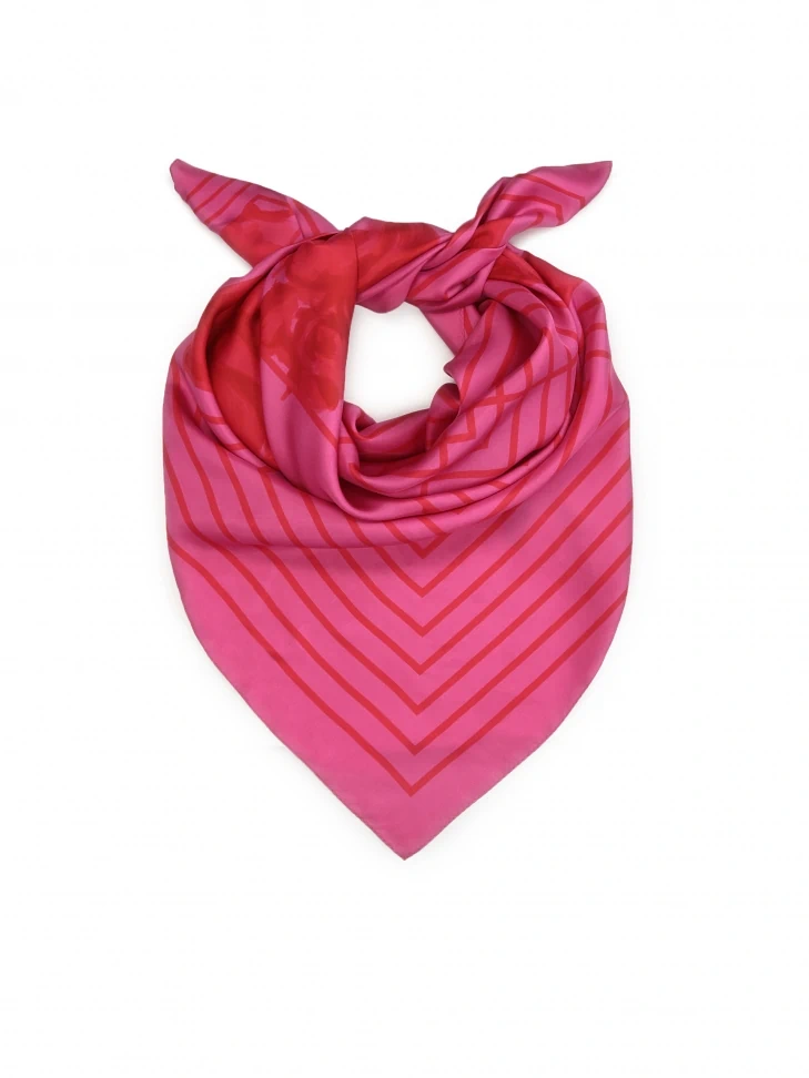 kazar Elegant large silk scarf with floral motif