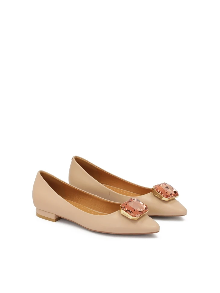 Kazar Elegant Leather Pumps On A Flat Sole