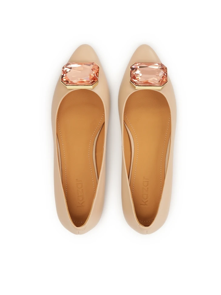 Kazar Elegant Leather Pumps On A Flat Sole