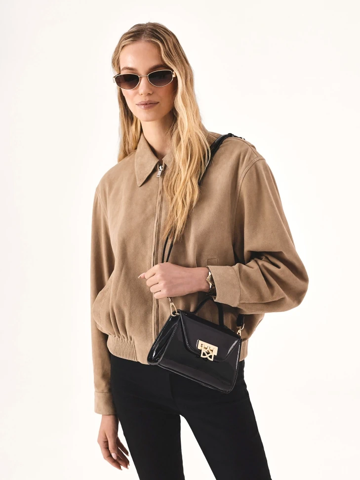 Kazar Elegant Patent Handbag With Handle