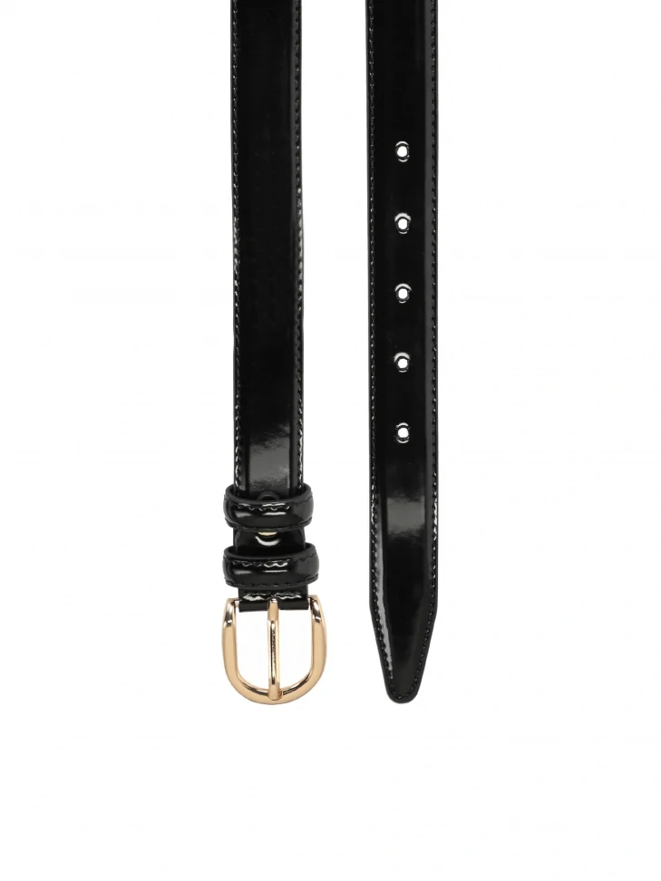 Kazar Elegant Patent Ladies' Belt With Slim Buckle