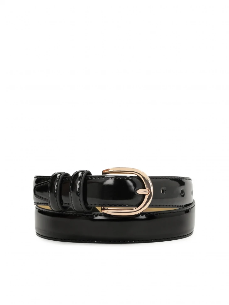 kazar Elegant patent ladies' belt with slim buckle
