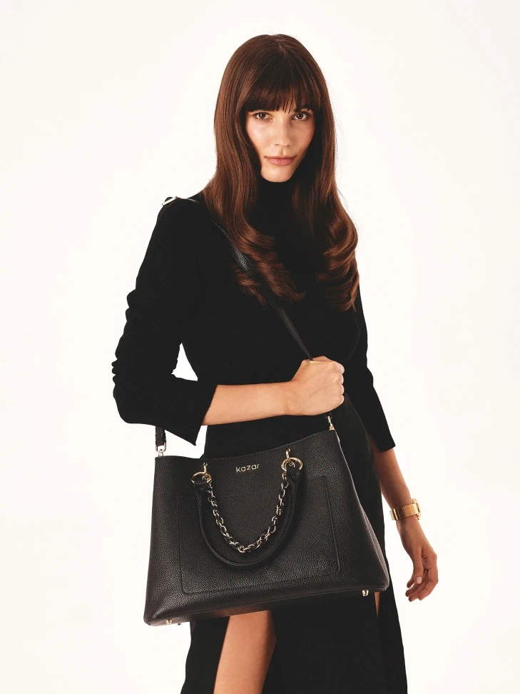 Kazar Elegant Pea Leather Handbag