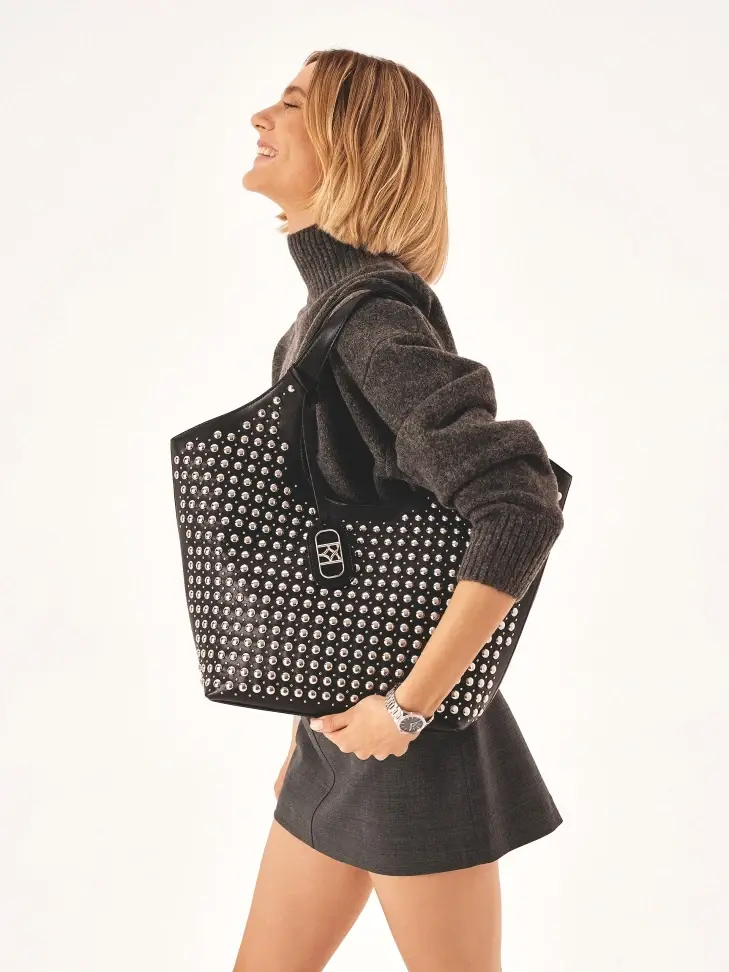 Kazar Elegant Shoulder Bag With Silver Rhinestones