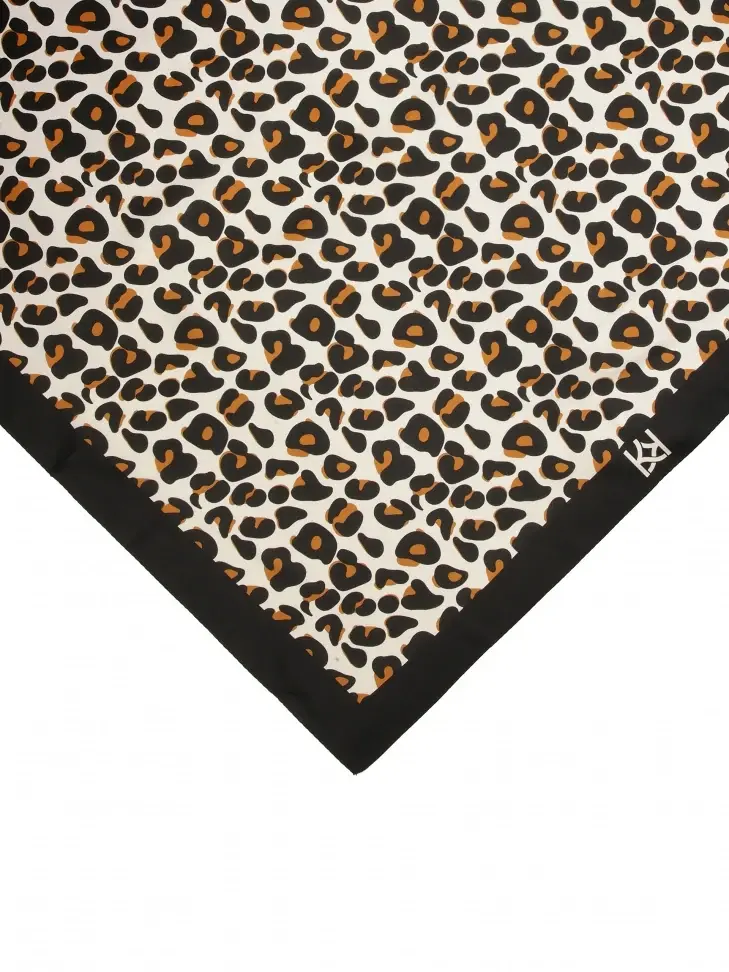 Kazar Elegant Silk Scarf In Leopard Print