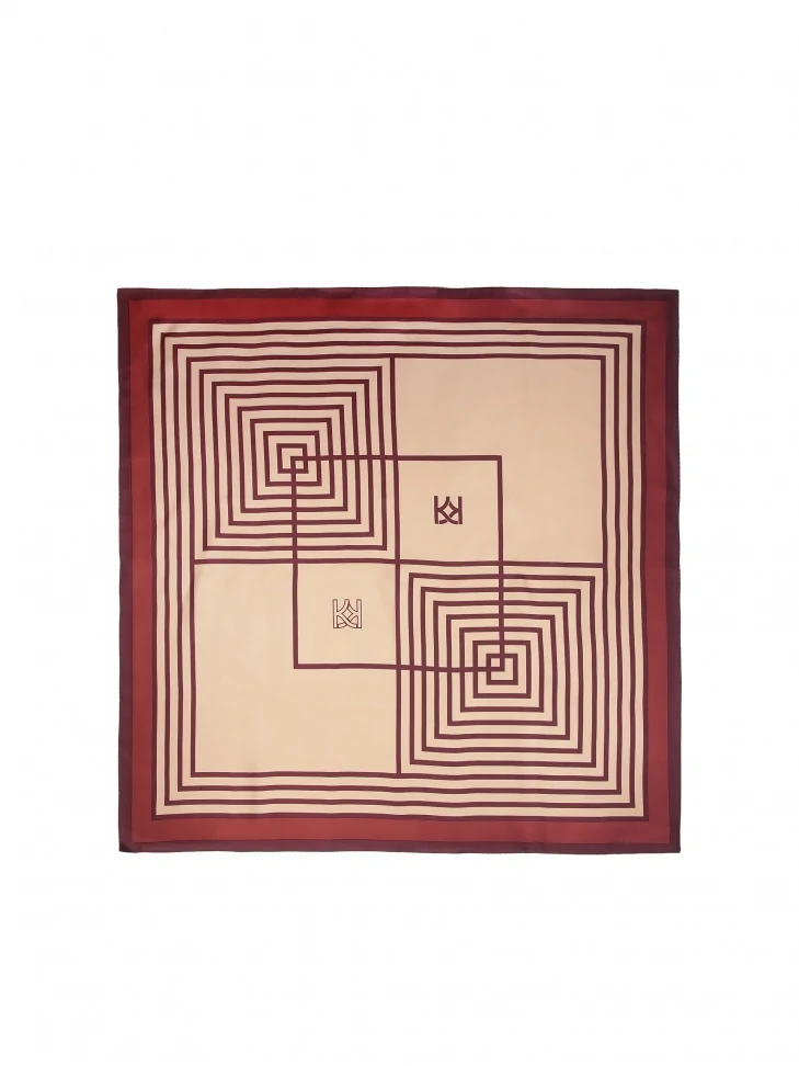 Kazar Elegant Silk Scarf With Geometric Pattern