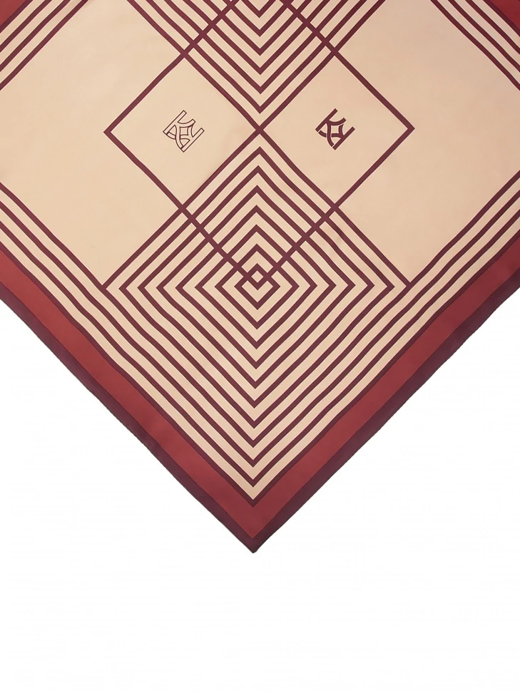 Kazar Elegant Silk Scarf With Geometric Pattern