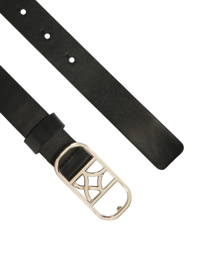 Kazar Elegant Slim Belt With Logo Buckle
