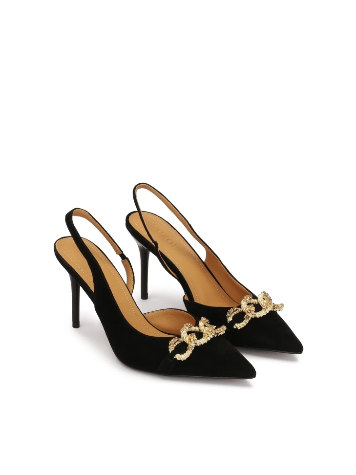 Kazar Elegant Suede Pumps Decorated With Chain