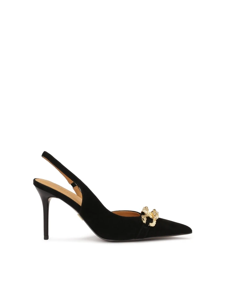 kazar Elegant suede pumps decorated with chain