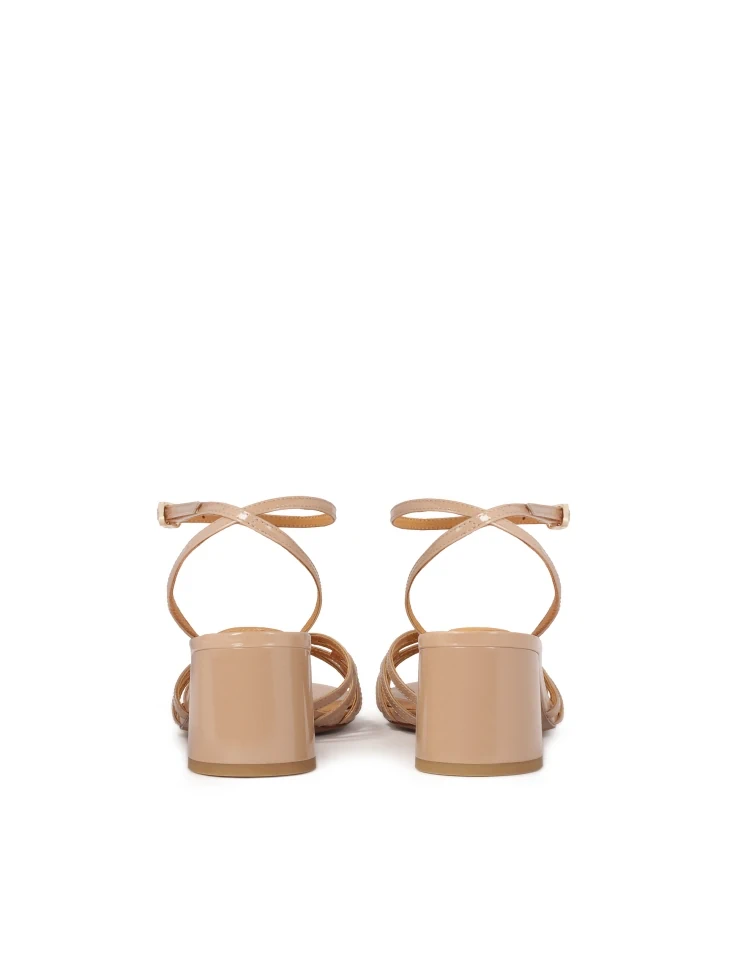 Kazar Elegant Wide Heel Sandal In Patent Leather
