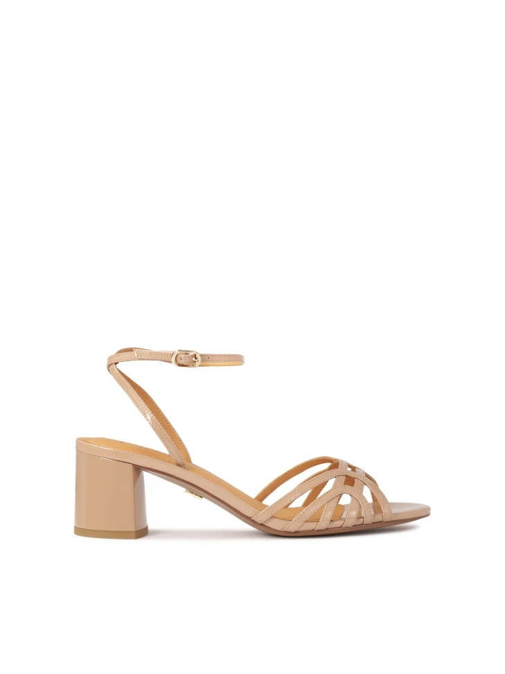 kazar Elegant wide heel sandal in patent leather